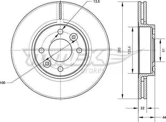 TOMEX brakes TX 70-34 - Bremžu diski ps1.lv