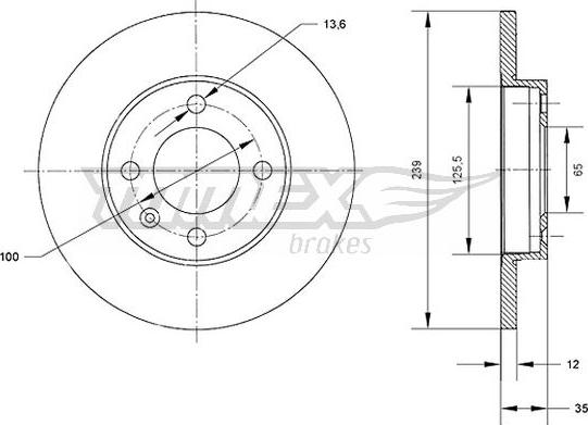 TOMEX brakes TX 70-38 - Bremžu diski ps1.lv