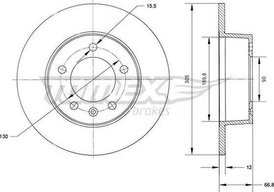 TOMEX brakes TX 70-37 - Bremžu diski ps1.lv