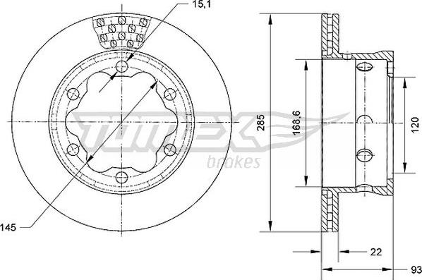 TOMEX brakes TX 70-25 - Bremžu diski ps1.lv