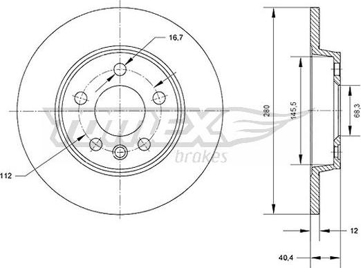 TOMEX brakes TX 70-26 - Bremžu diski ps1.lv