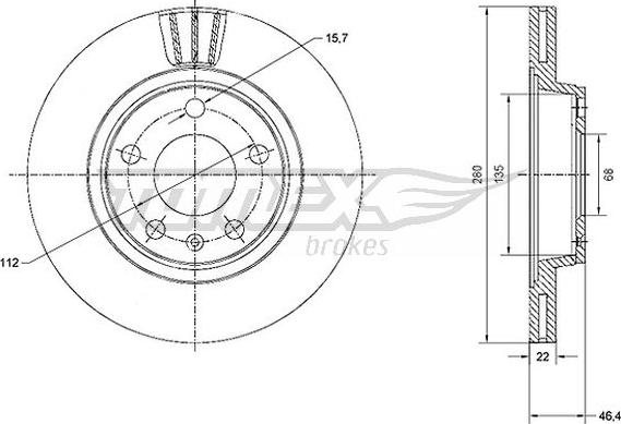 TOMEX brakes TX 70-21 - Bremžu diski ps1.lv