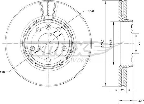 TOMEX brakes TX 70-27 - Bremžu diski ps1.lv