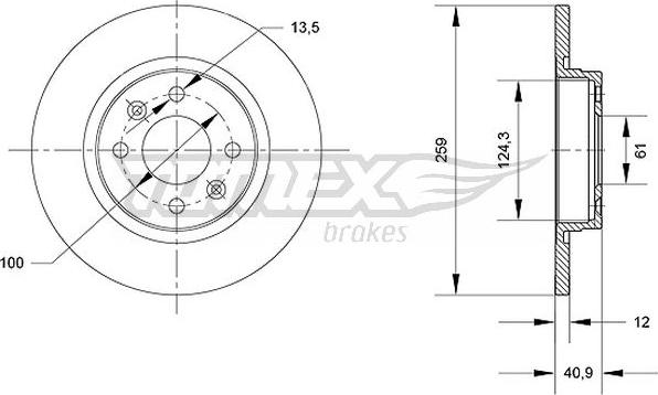TOMEX brakes TX 70-76 - Bremžu diski ps1.lv