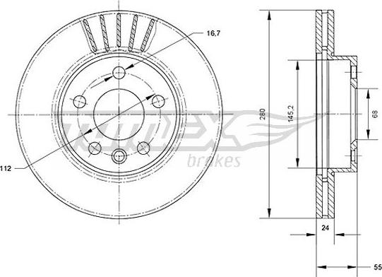 TOMEX brakes TX 70-78 - Bremžu diski ps1.lv