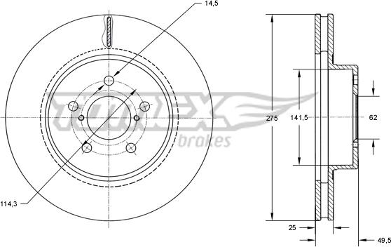 TOMEX brakes TX 71-95 - Bremžu diski ps1.lv