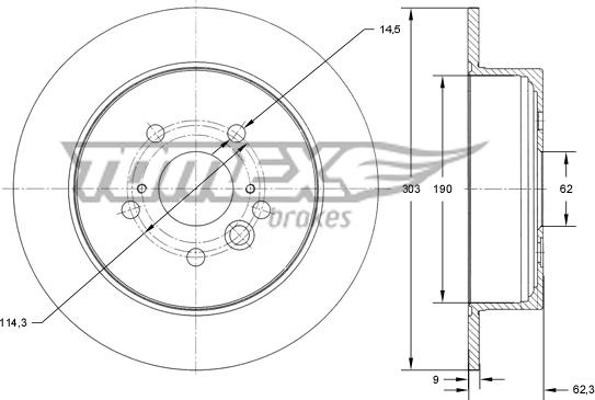 TOMEX brakes TX 71-91 - Bremžu diski ps1.lv