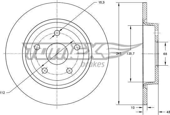 TOMEX brakes TX 71-93 - Bremžu diski ps1.lv