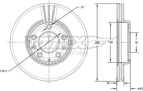 TOMEX brakes TX 71-41 - Bremžu diski ps1.lv