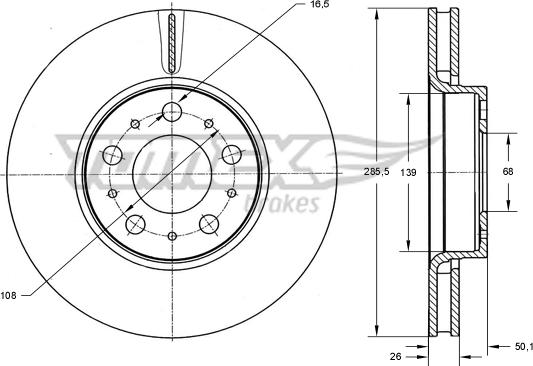 TOMEX brakes TX 71-43 - Bremžu diski ps1.lv