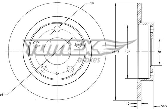 TOMEX brakes TX 71-58 - Bremžu diski ps1.lv