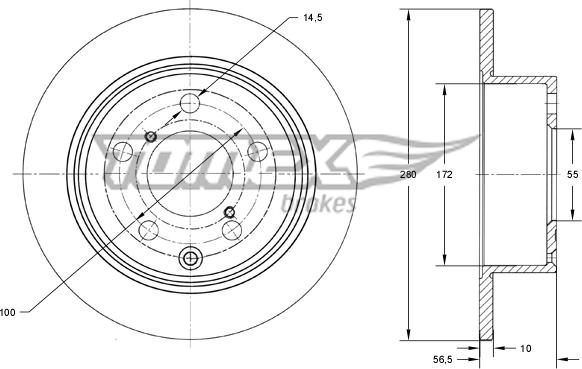 TOMEX brakes TX 71-67 - Bremžu diski ps1.lv