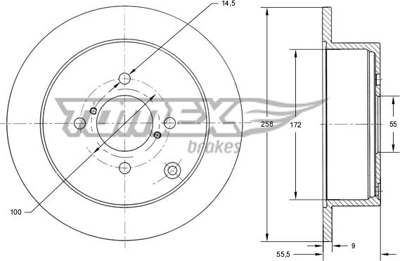 TOMEX brakes TX 71-08 - Bremžu diski ps1.lv