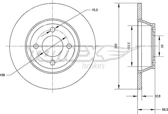 TOMEX brakes TX 71-03 - Bremžu diski ps1.lv