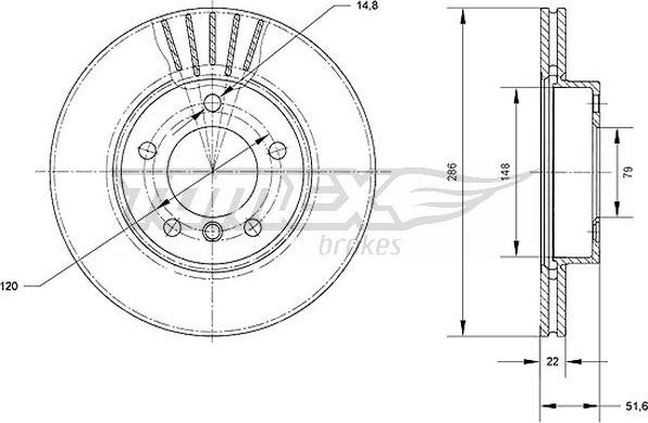 TOMEX brakes TX 71-02 - Bremžu diski ps1.lv