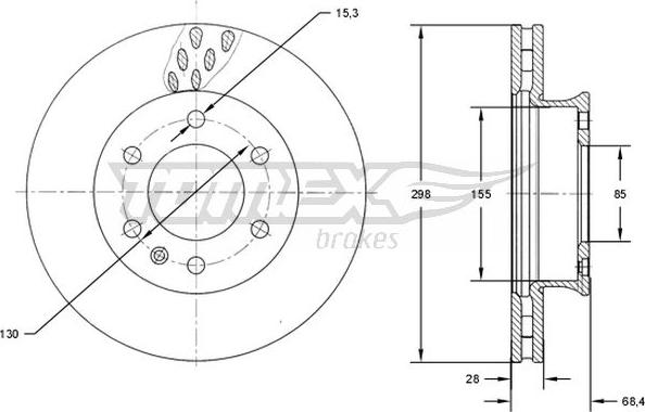 TOMEX brakes TX 71-19 - Bremžu diski ps1.lv