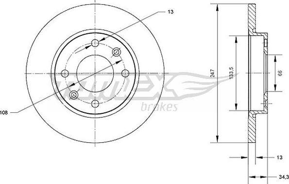 TOMEX brakes TX 71-15 - Bremžu diski ps1.lv