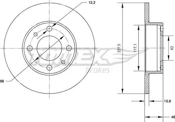 TOMEX brakes TX 71-16 - Bremžu diski ps1.lv