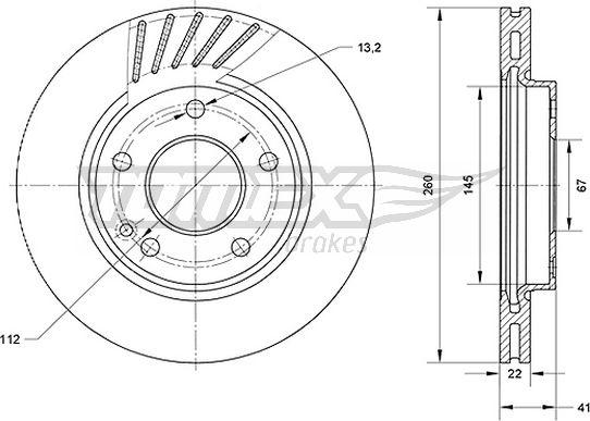 TOMEX brakes TX 71-13 - Bremžu diski ps1.lv