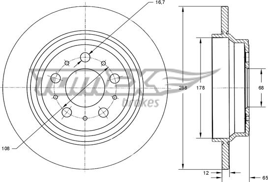 TOMEX brakes TX 71-17 - Bremžu diski ps1.lv