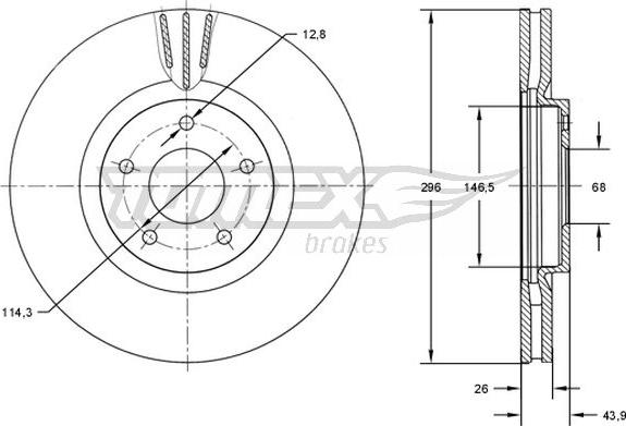 TOMEX brakes TX 71-84 - Bremžu diski ps1.lv