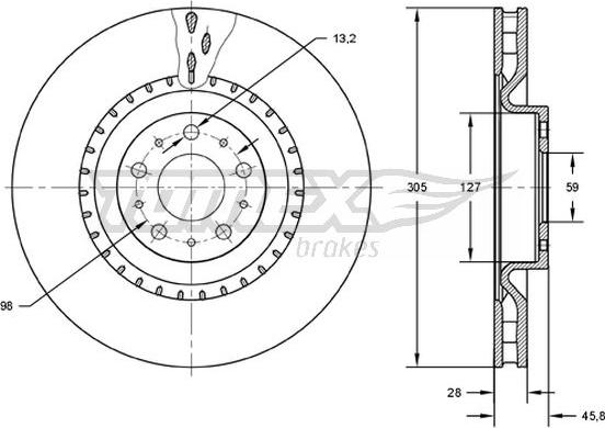 TOMEX brakes TX 71-86 - Bremžu diski ps1.lv