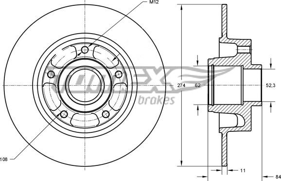 TOMEX brakes TX 71-831 - Bremžu diski ps1.lv