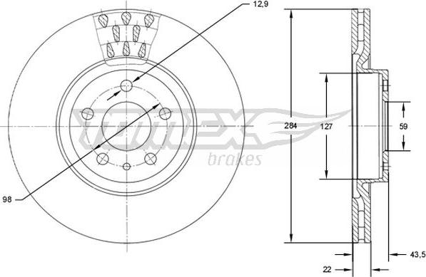 TOMEX brakes TX 71-39 - Bremžu diski ps1.lv