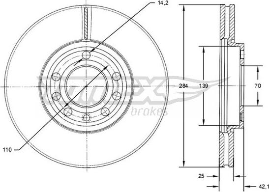 TOMEX brakes TX 71-30 - Bremžu diski ps1.lv