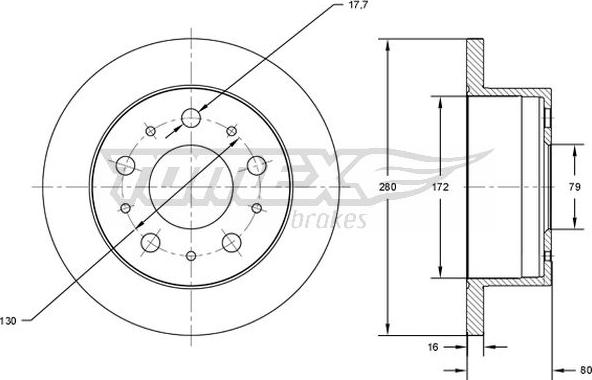 TOMEX brakes TX 71-38 - Bremžu diski ps1.lv