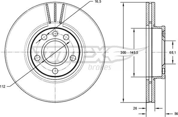 TOMEX brakes TX 71-33 - Bremžu diski ps1.lv