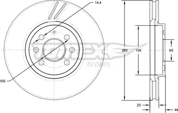 TOMEX brakes TX 71-20 - Bremžu diski ps1.lv