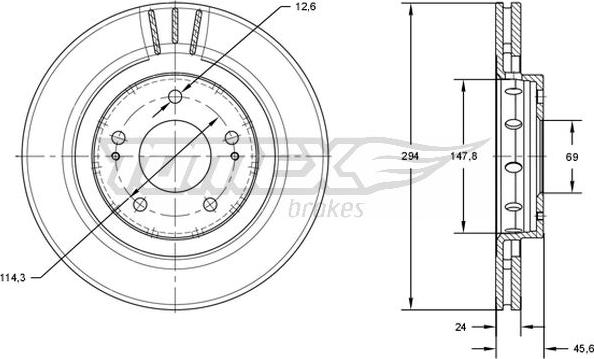 TOMEX brakes TX 71-74 - Bremžu diski ps1.lv