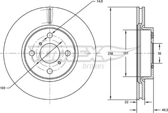 TOMEX brakes TX 71-70 - Bremžu diski ps1.lv