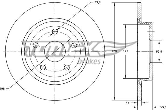 TOMEX brakes TX 73-94 - Bremžu diski ps1.lv