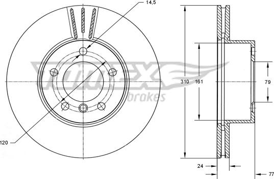 TOMEX brakes TX 73-95 - Bremžu diski ps1.lv