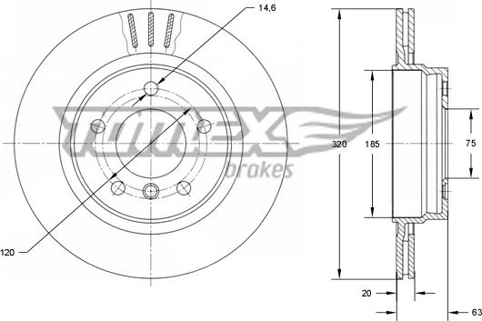 TOMEX brakes TX 73-96 - Bremžu diski ps1.lv