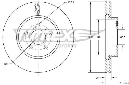 TOMEX brakes TX 73-91 - Bremžu diski ps1.lv