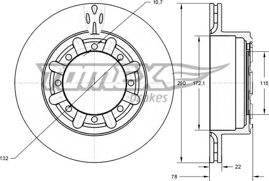 TOMEX brakes TX 73-49 - Bremžu diski ps1.lv