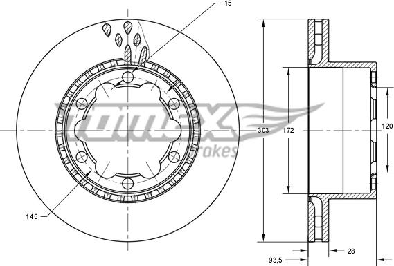 TOMEX brakes TX 73-44 - Bremžu diski ps1.lv