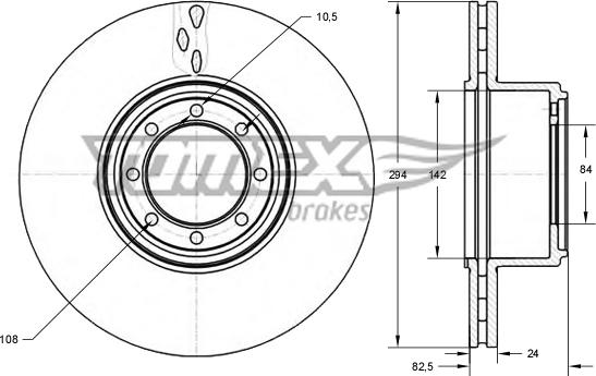 TOMEX brakes TX 73-42 - Bremžu diski ps1.lv