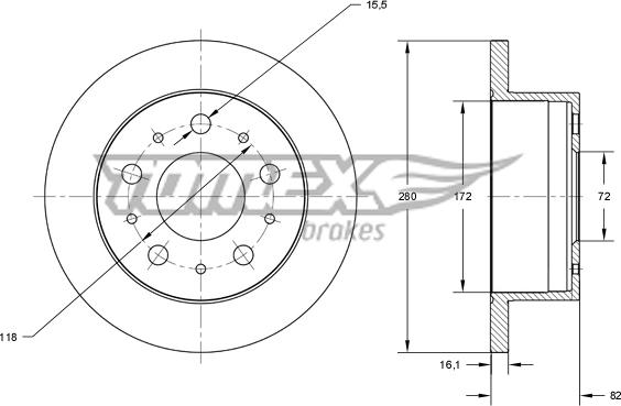 TOMEX brakes TX 73-47 - Bremžu diski ps1.lv