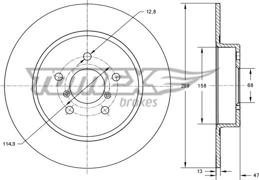 TOMEX brakes TX 73-54 - Bremžu diski ps1.lv