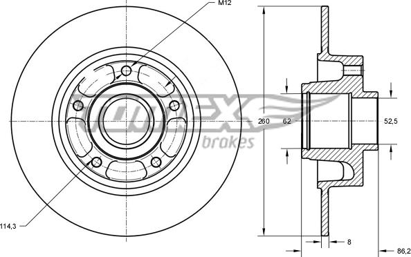 TOMEX brakes TX 73-551 - Bremžu diski ps1.lv