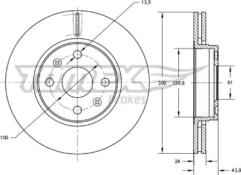 TOMEX brakes TX 73-50 - Bremžu diski ps1.lv