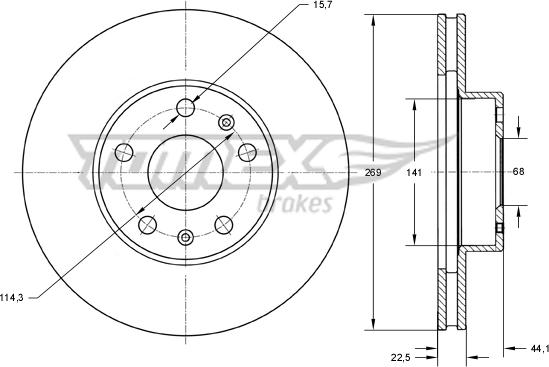 TOMEX brakes TX 73-51 - Bremžu diski ps1.lv