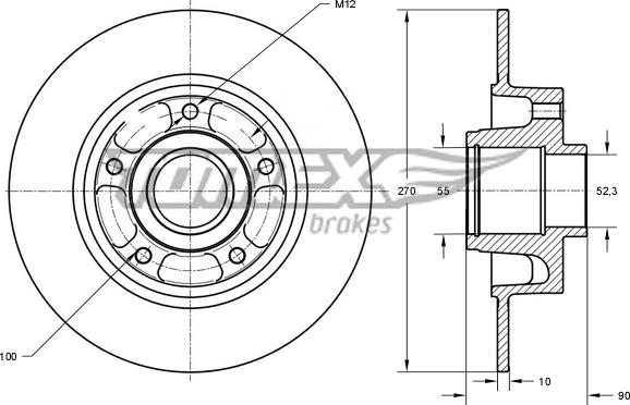 TOMEX brakes TX 73-601 - Bremžu diski ps1.lv