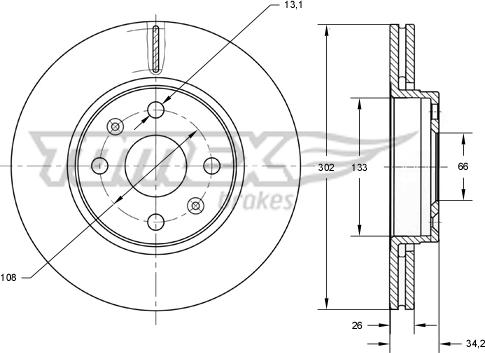 TOMEX brakes TX 73-62 - Bremžu diski ps1.lv