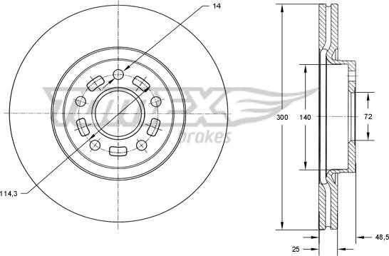 TOMEX brakes TX 73-19 - Bremžu diski ps1.lv