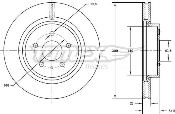 TOMEX brakes TX 73-14 - Bremžu diski ps1.lv